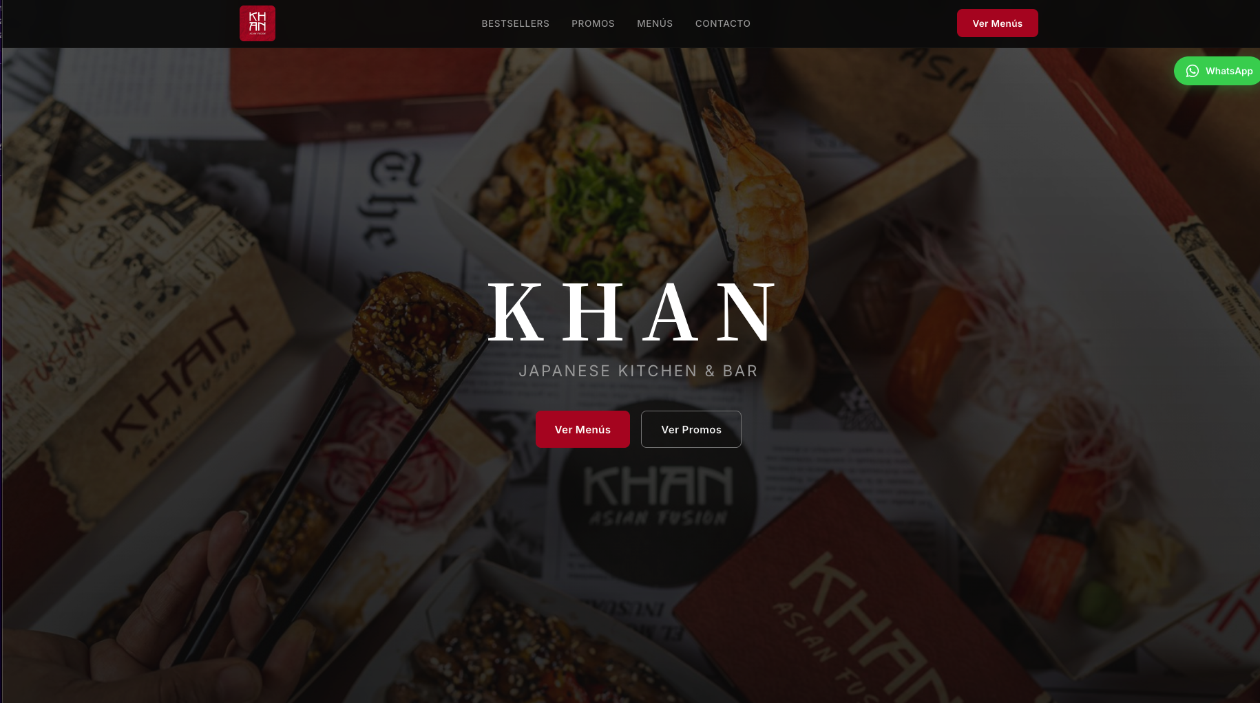Screenshot del sitio web Khan Fusion