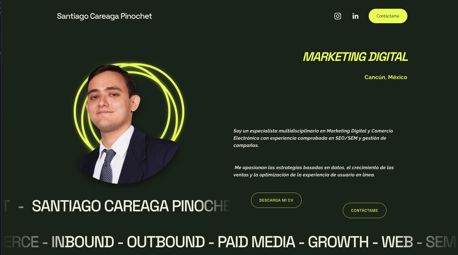 Screenshot del sitio web S. Careaga