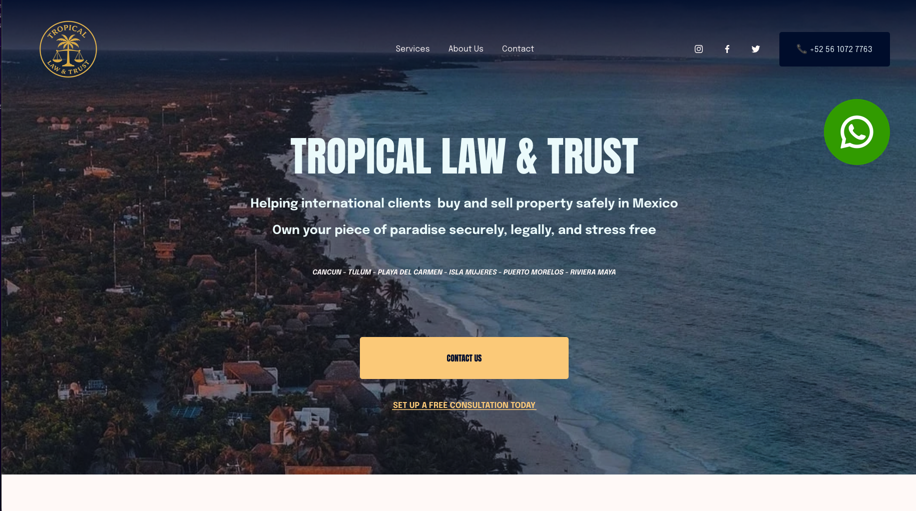 Screenshot del sitio web TLT Law Firm